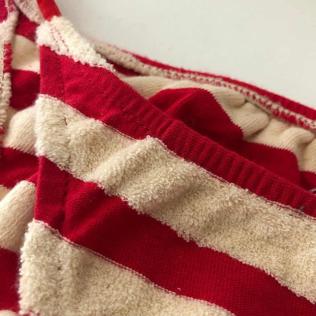 vintage 70s striped terrycloth 2 pieces bikinis set swimwear