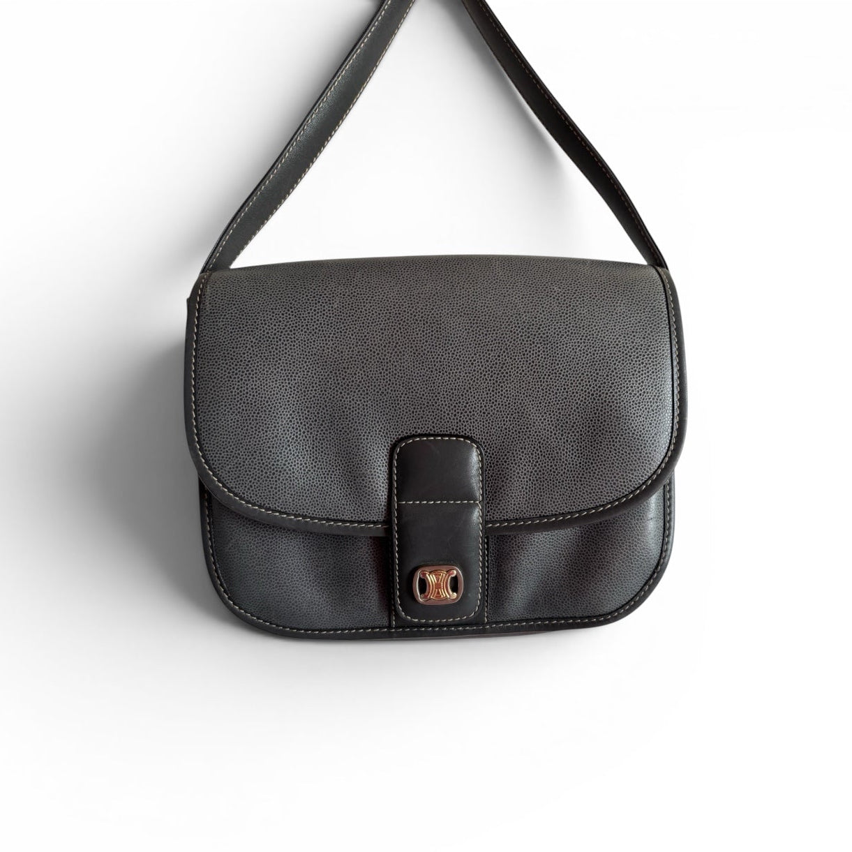 Vintage Celine grey leather Triomphe bag