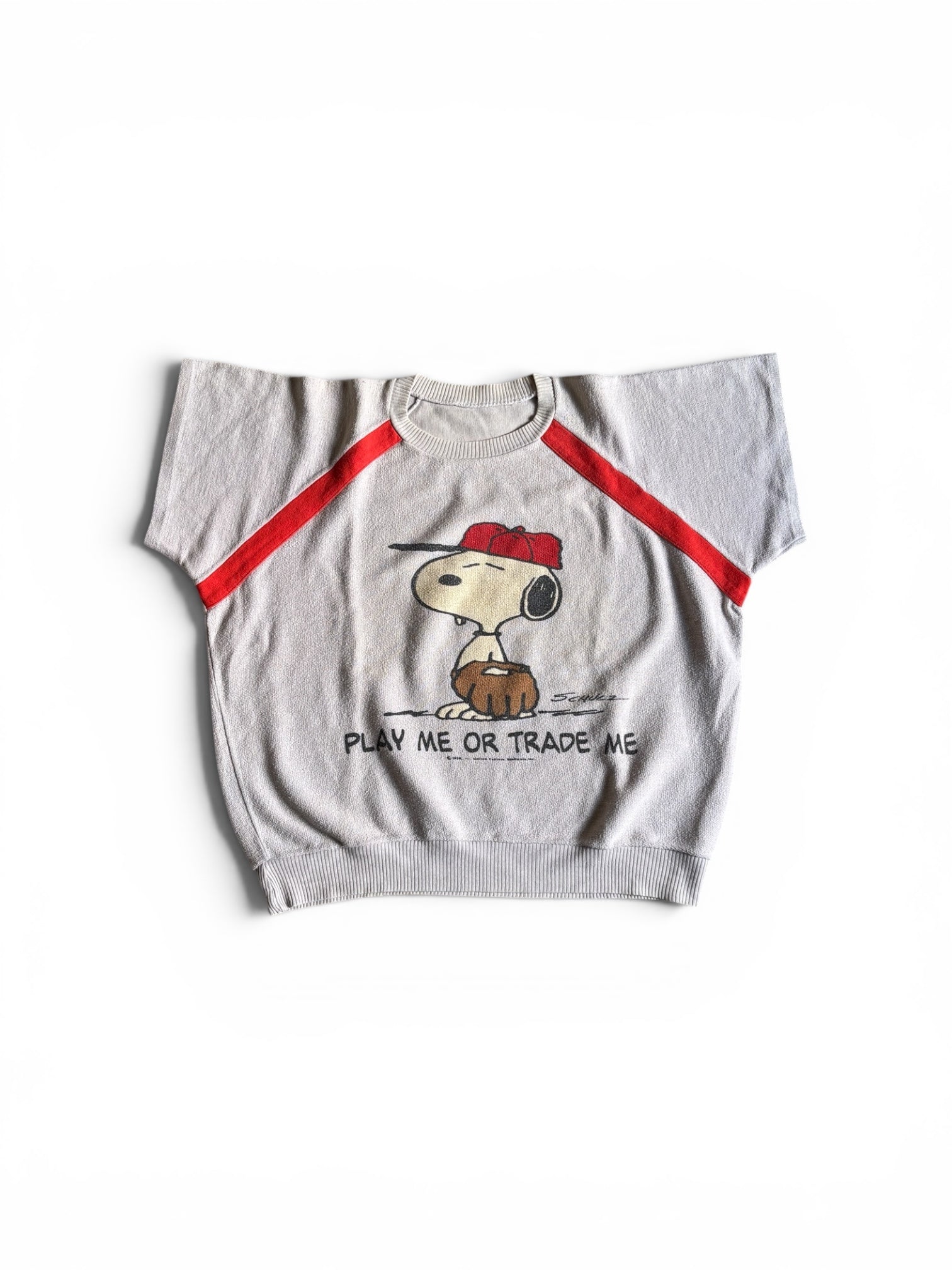 Rare Vintage 80's snoopy baseball player Raglan short sleeves top