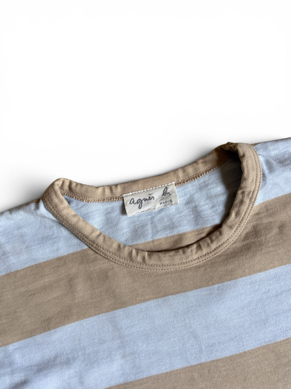 Vintage 90s Agnes.b crewneck Long Sleeves striped T-Shirt