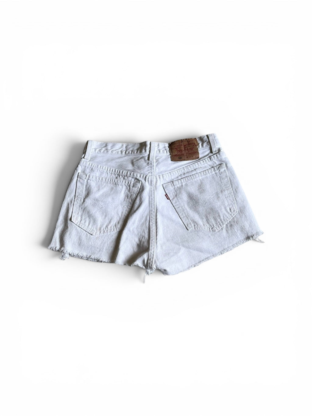 vintage 90s Levi's 501 white denim cut off shorts, made in usa W31