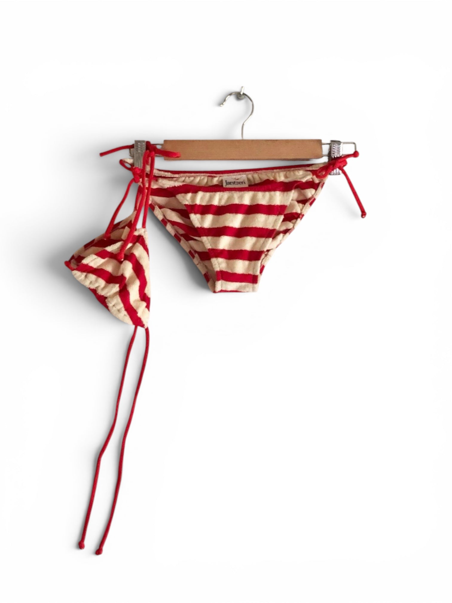 vintage 70s striped terrycloth 2 pieces bikinis set swimwear