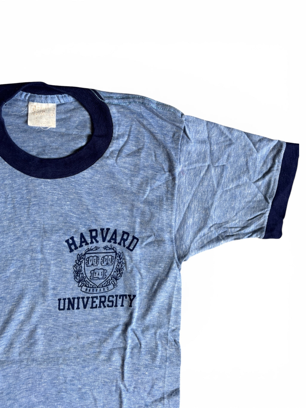 Vintage 70s Mayo Spruce for Harvard university rare ringer t-shirt made in usa • XXS / youth L