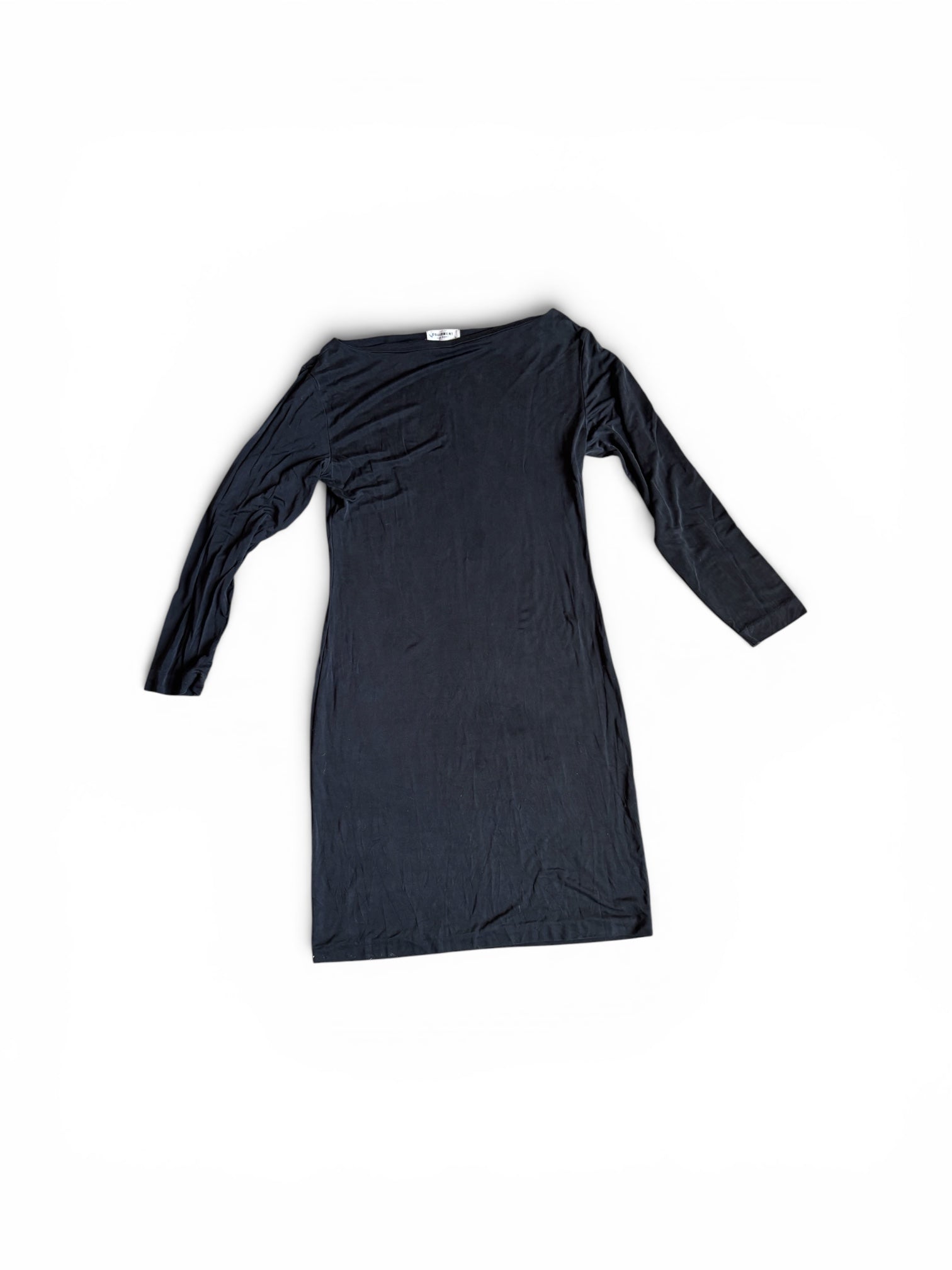 Vintage 90s Equipment Black silk shirt dress