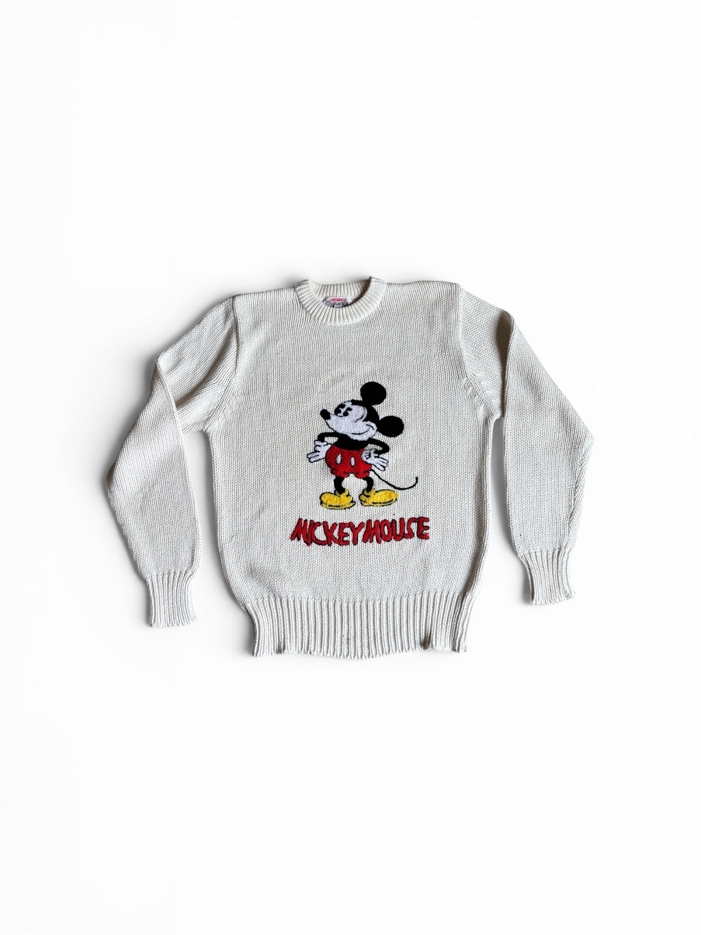 Vintage 70s rare pull Mickey Mouse broderie chenille by Walt Disney Productions usa  L