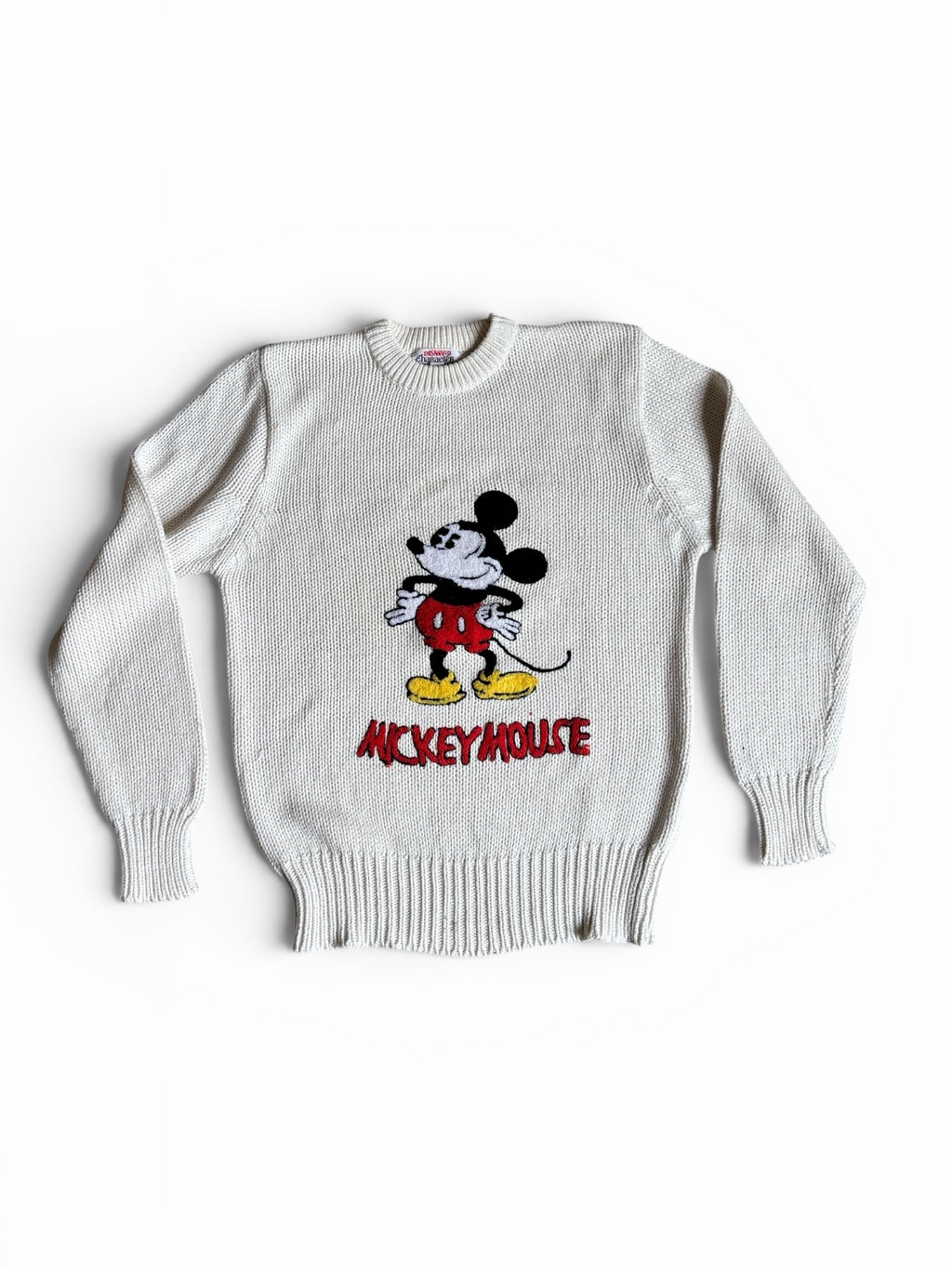 Vintage 70s rare pull Mickey Mouse broderie chenille by Walt Disney Productions usa  L