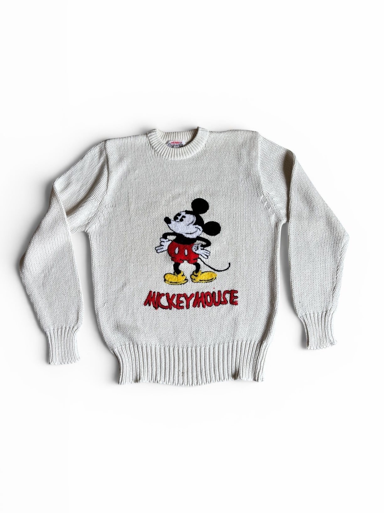 Vintage 70s rare pull Mickey Mouse broderie chenille by Walt Disney Productions usa  L