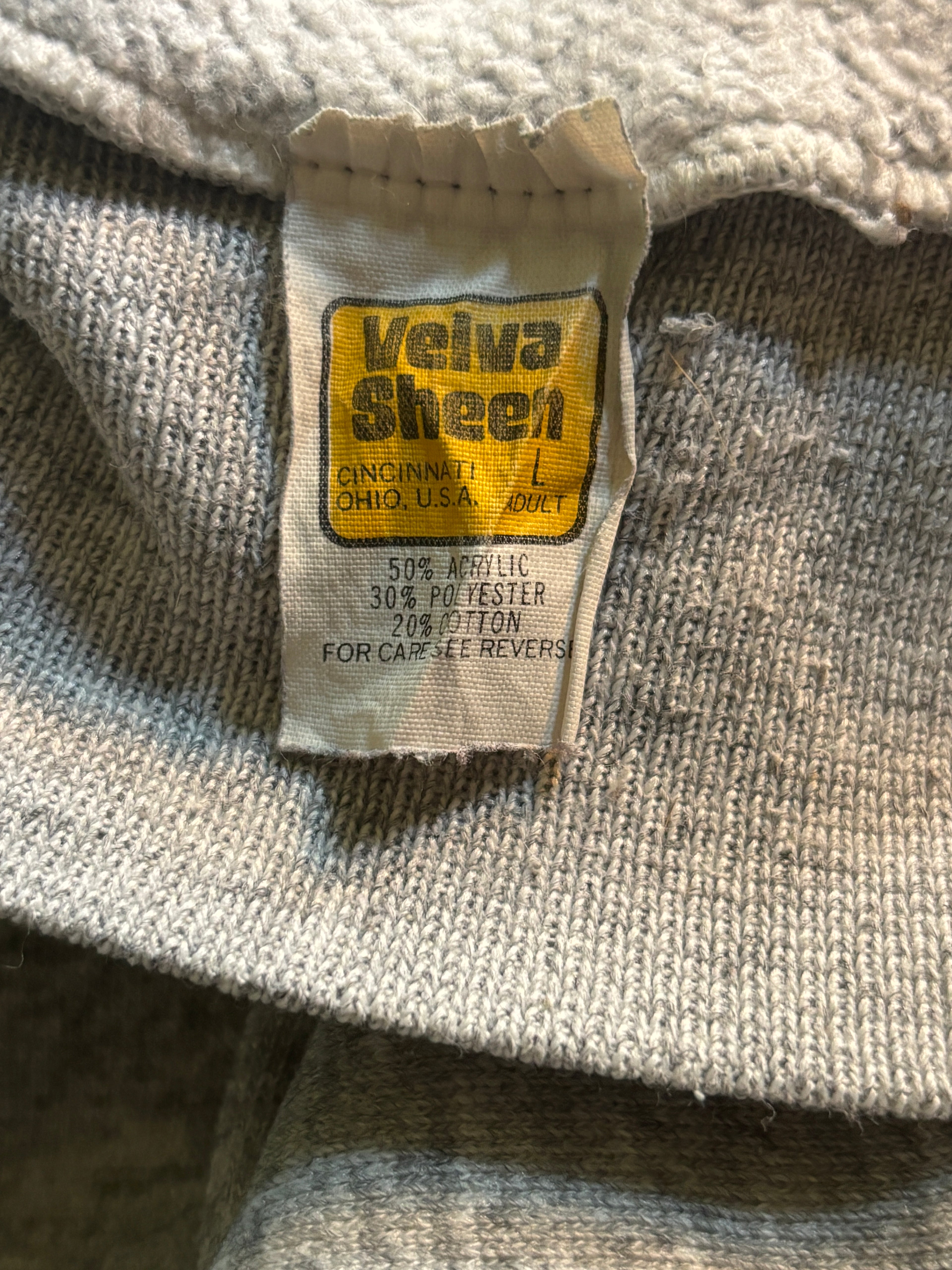 Vintage 70s 80s Mickey Mouse Velva Sheen usa raglan grey Hoodie
