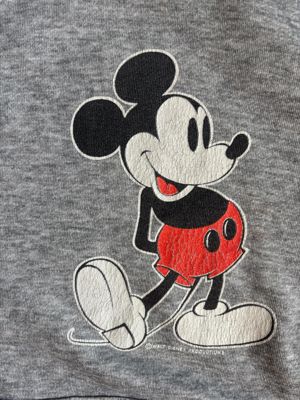 Vintage 70s 80s Mickey Mouse Velva Sheen usa raglan grey Hoodie