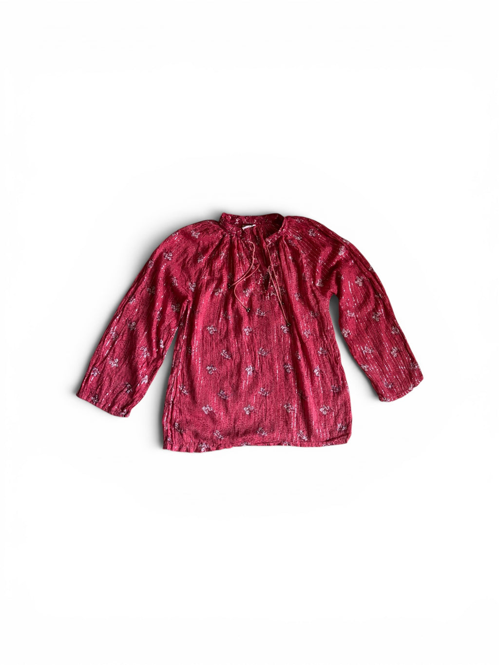 Vintage India cotton gauze lurex blouse S/M
