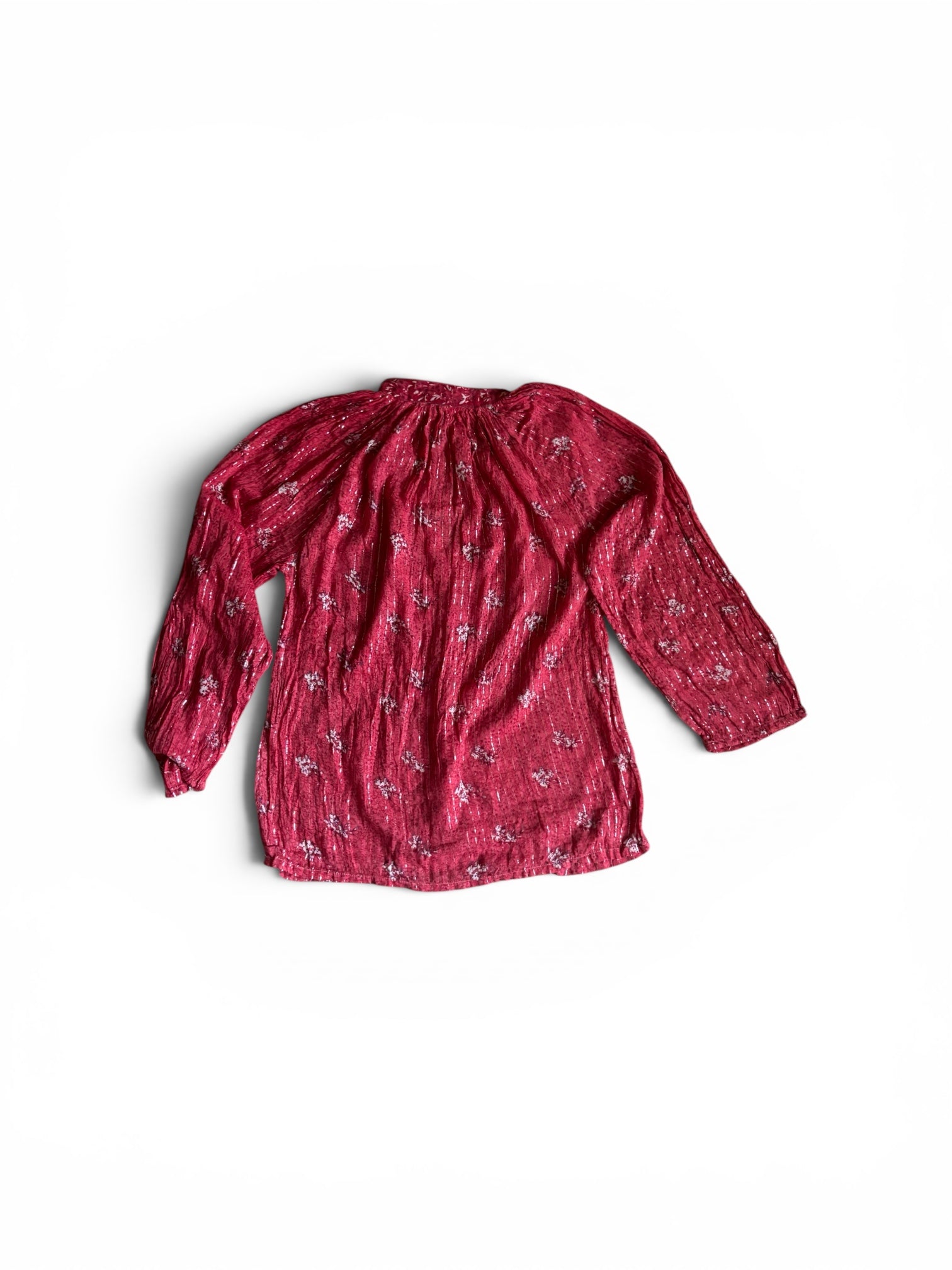 Vintage India cotton gauze lurex blouse S/M