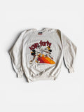 Vintage 80s Mickey & Minnie Mouse Love 40 Tennis white raglan sweatshirt L