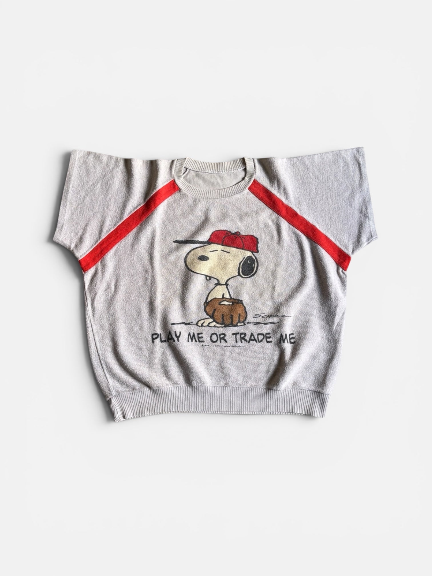 Rare Vintage 80's snoopy baseball player Raglan short sleeves top