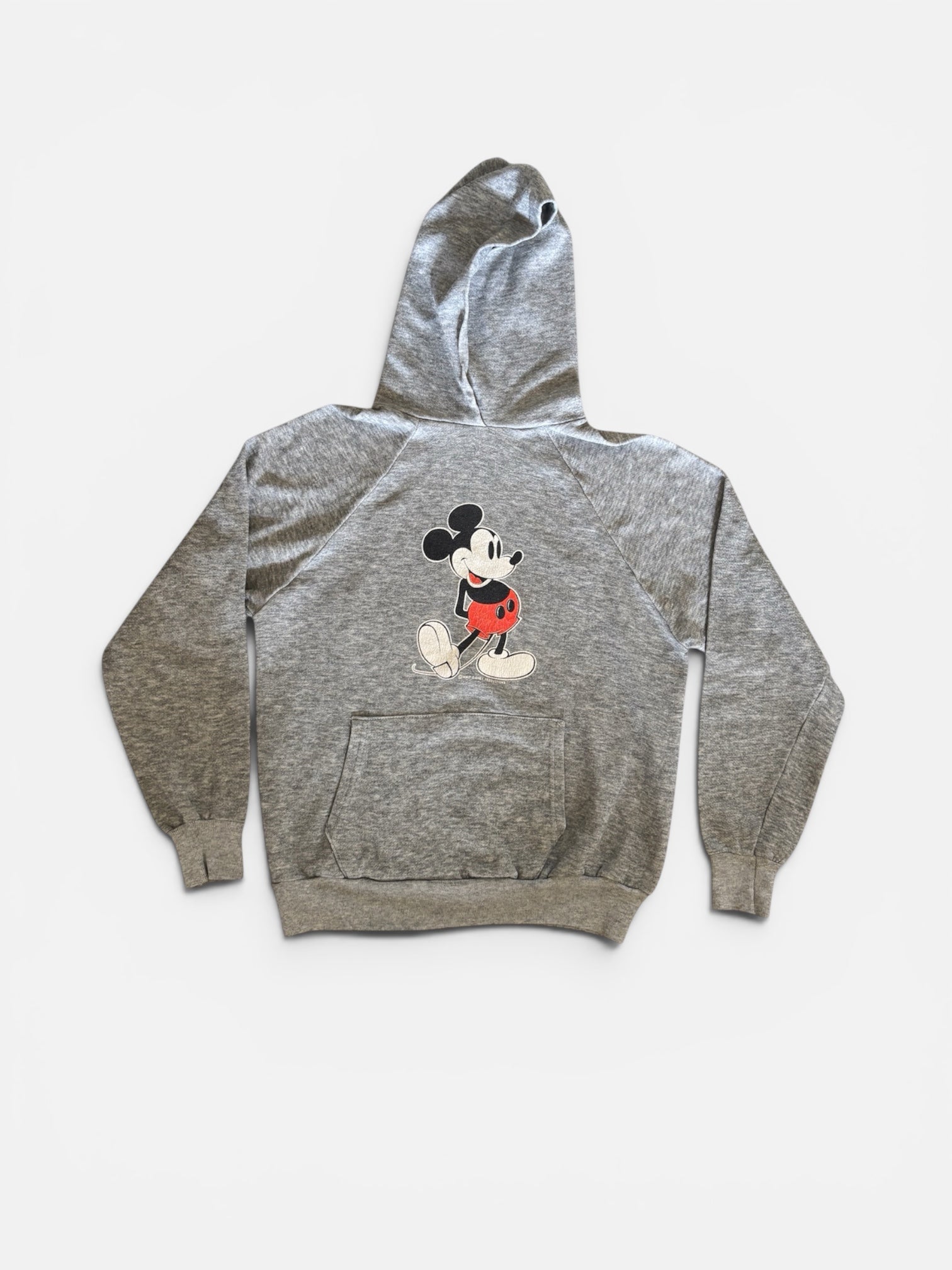 Vintage 70s 80s Mickey Mouse Velva Sheen usa raglan grey Hoodie