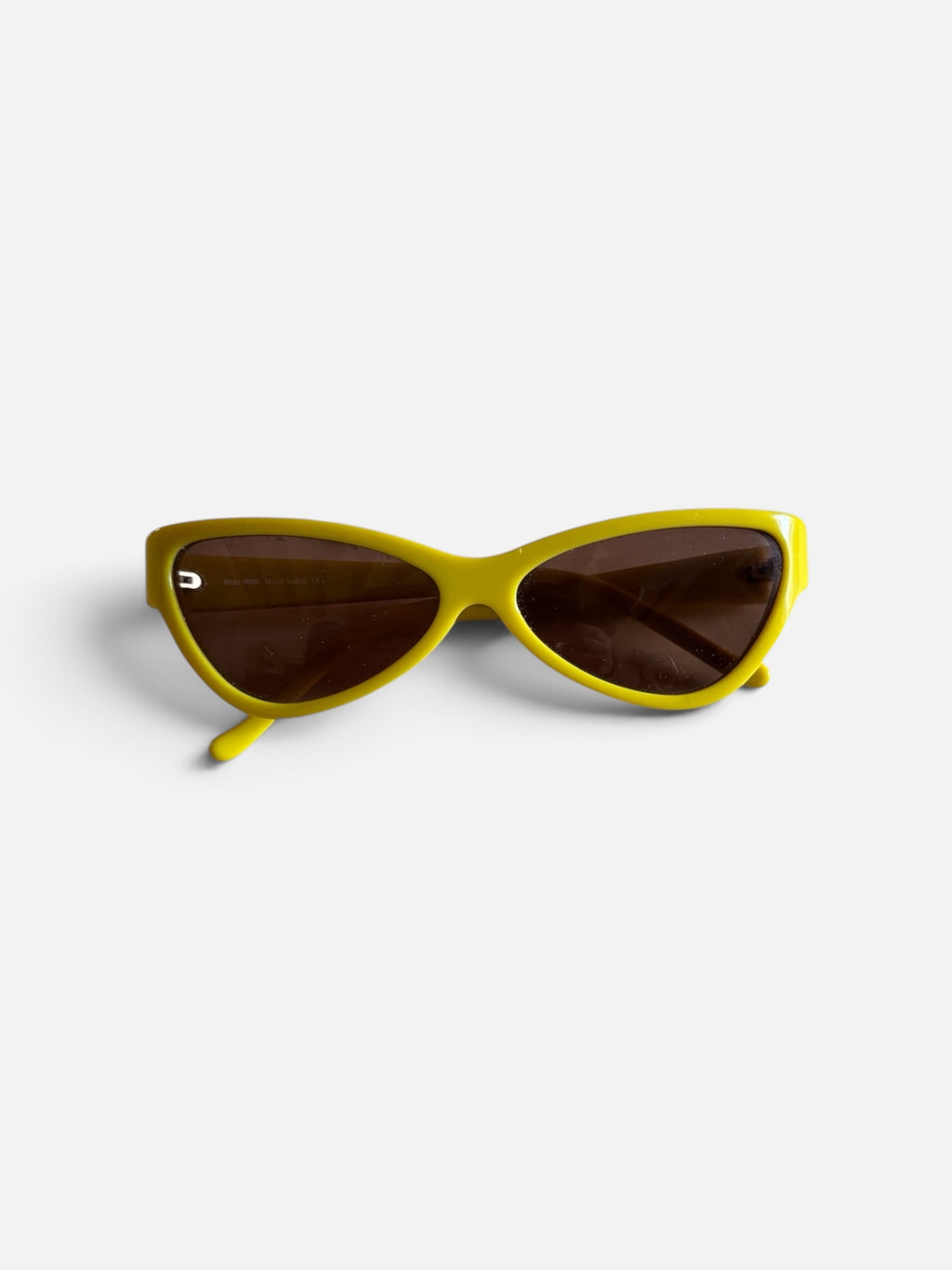 Vintage 2001 Miu Miu yellow cat eyes sunglasses