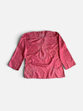 Vintage 70s indian sheer silk embroidered red sun faded tunic S/M