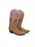 Rare Vintage 80's Ralph Lauren Polo Western cowboy floral Inlay Boots 7.5 /38 made in usa