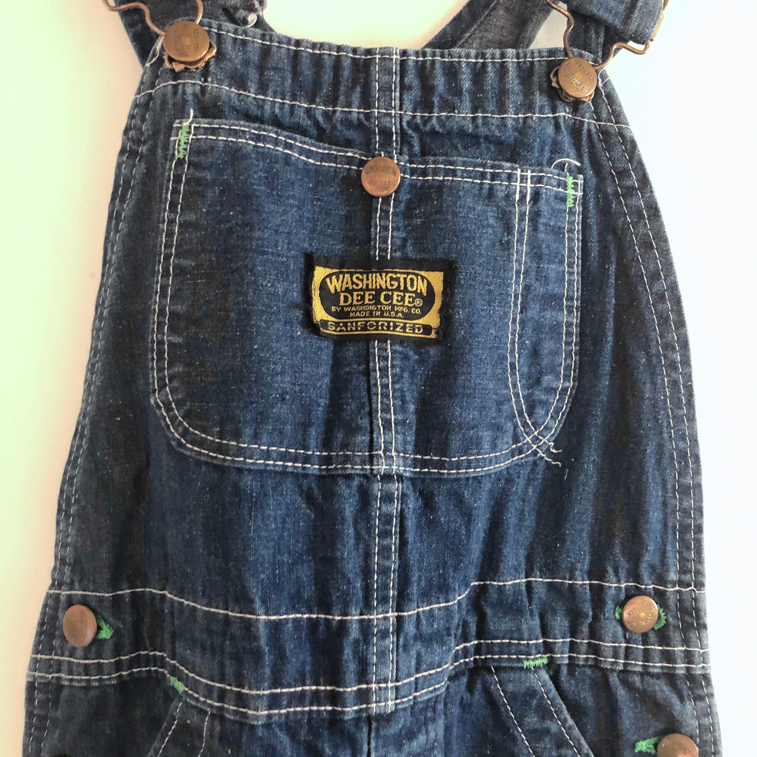 Vintage Washington Dee Cee blue denim overalls Sanforized made in Usa XS
