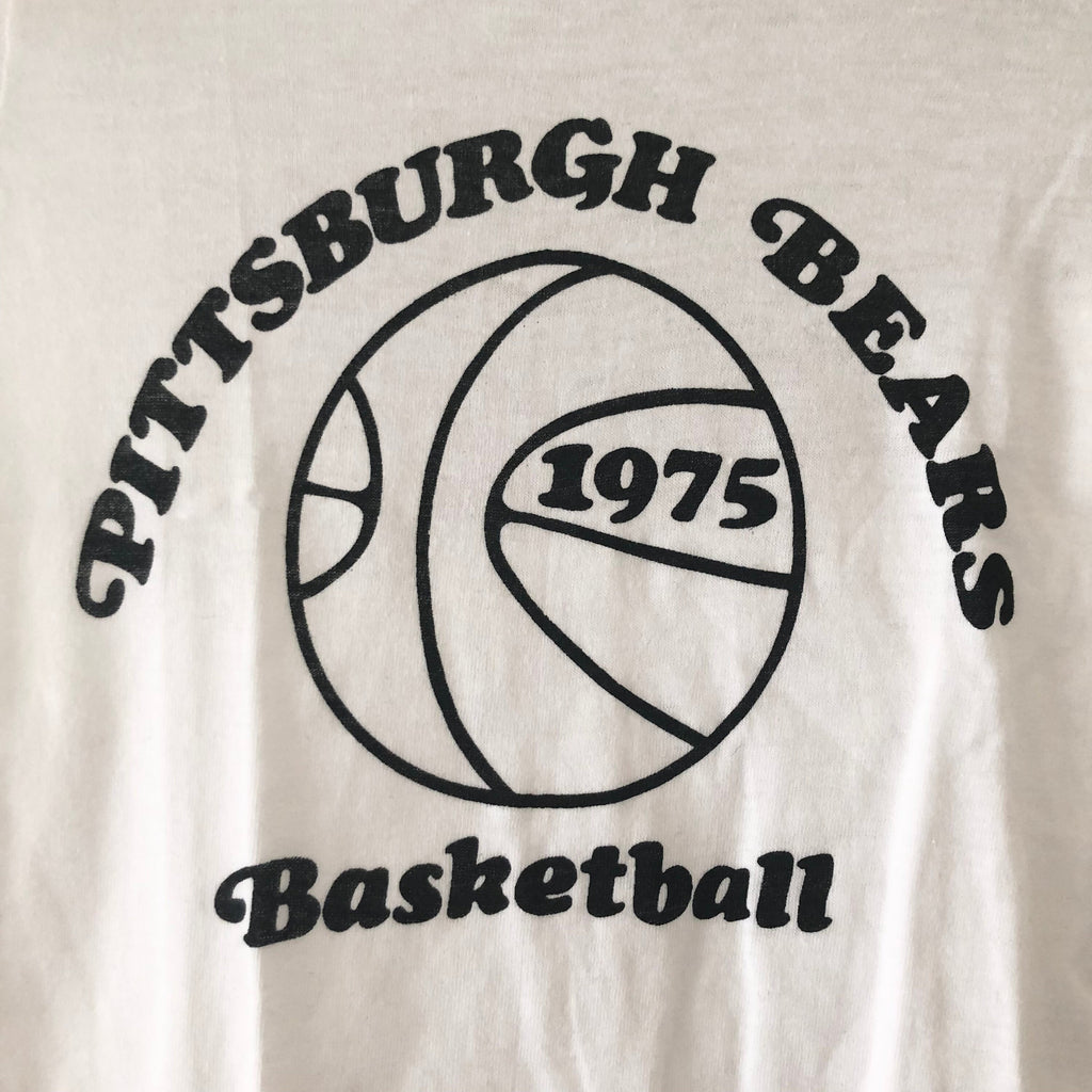 Rare Vintage 1975 Mayo Spruce Pittsburgh Bears Basketball single stitch t-shirt • kids s