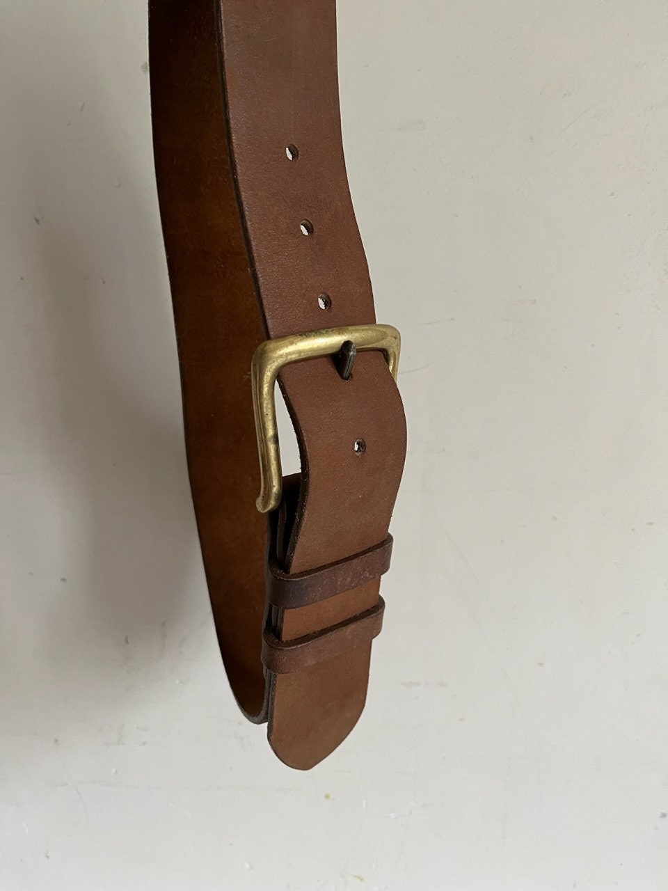 Vintage 90´s Polo Ralph Lauren leather and brass brown belt