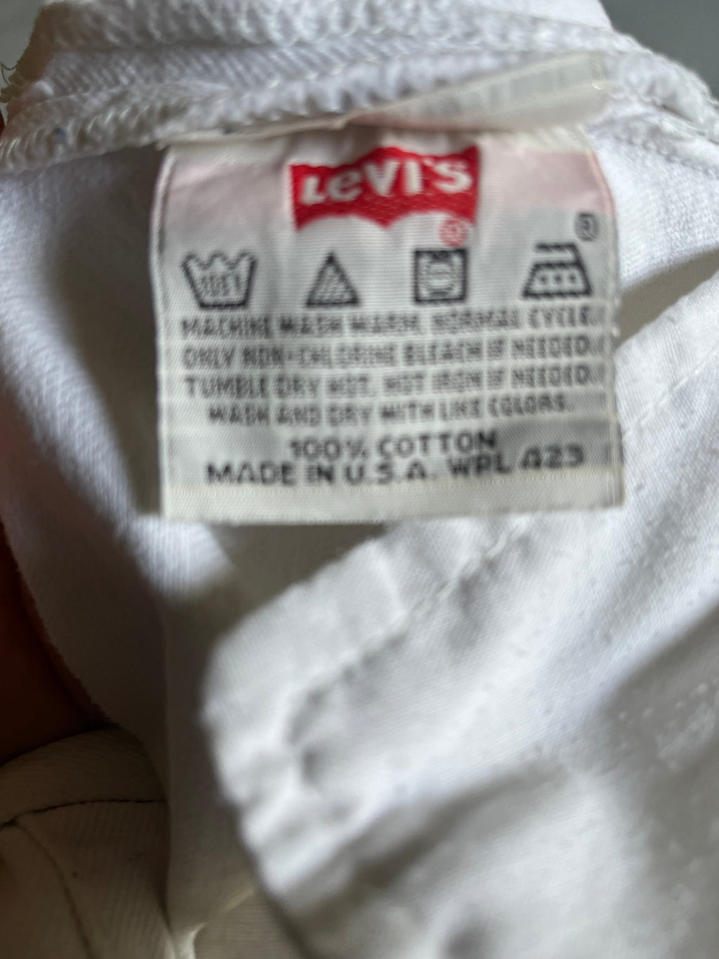 vintage 90s Levi's 501 white denim cut off shorts, made in usa W31