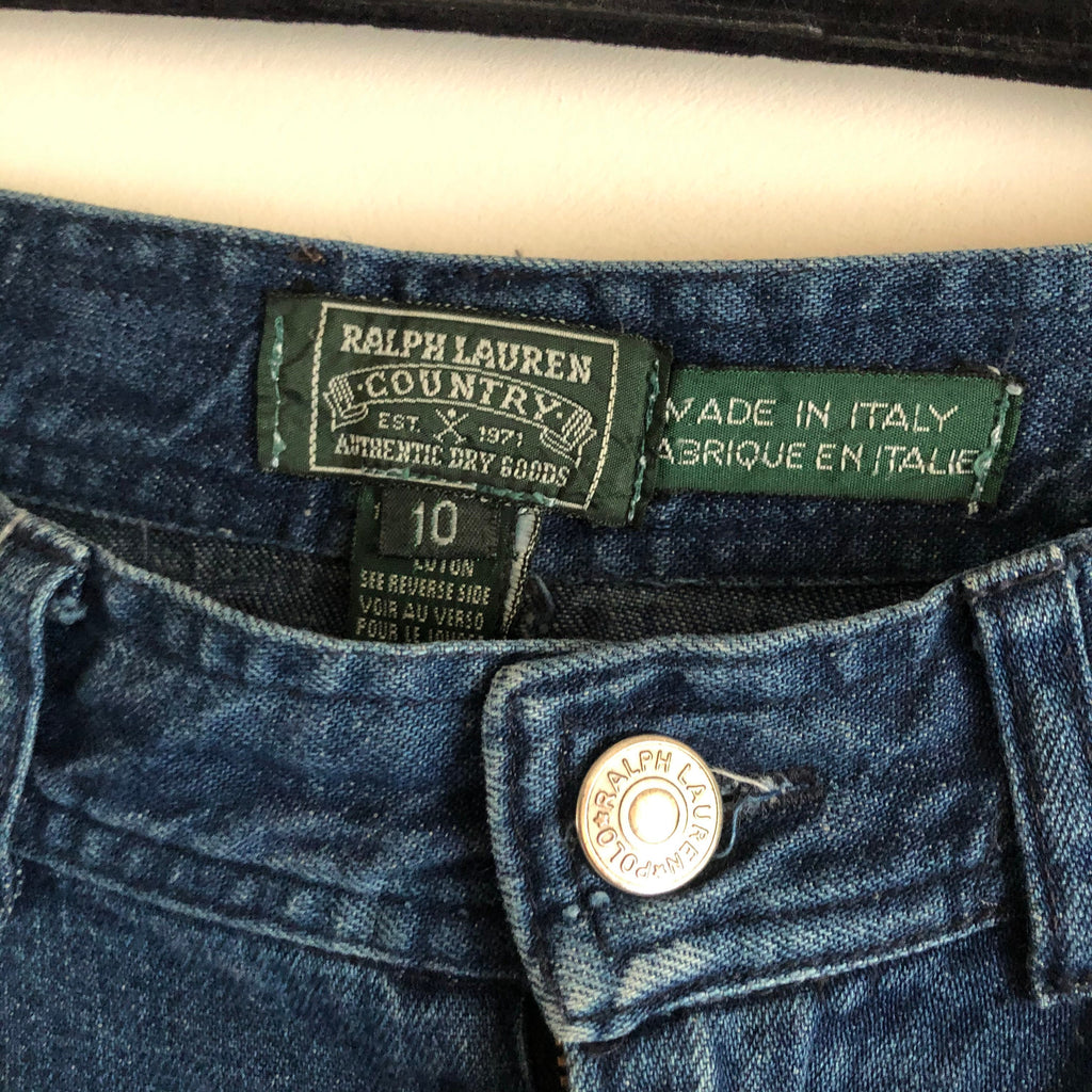 Rare Vintage 80's 90's Ralph Lauren Polo Country denim skirt Made in Italy