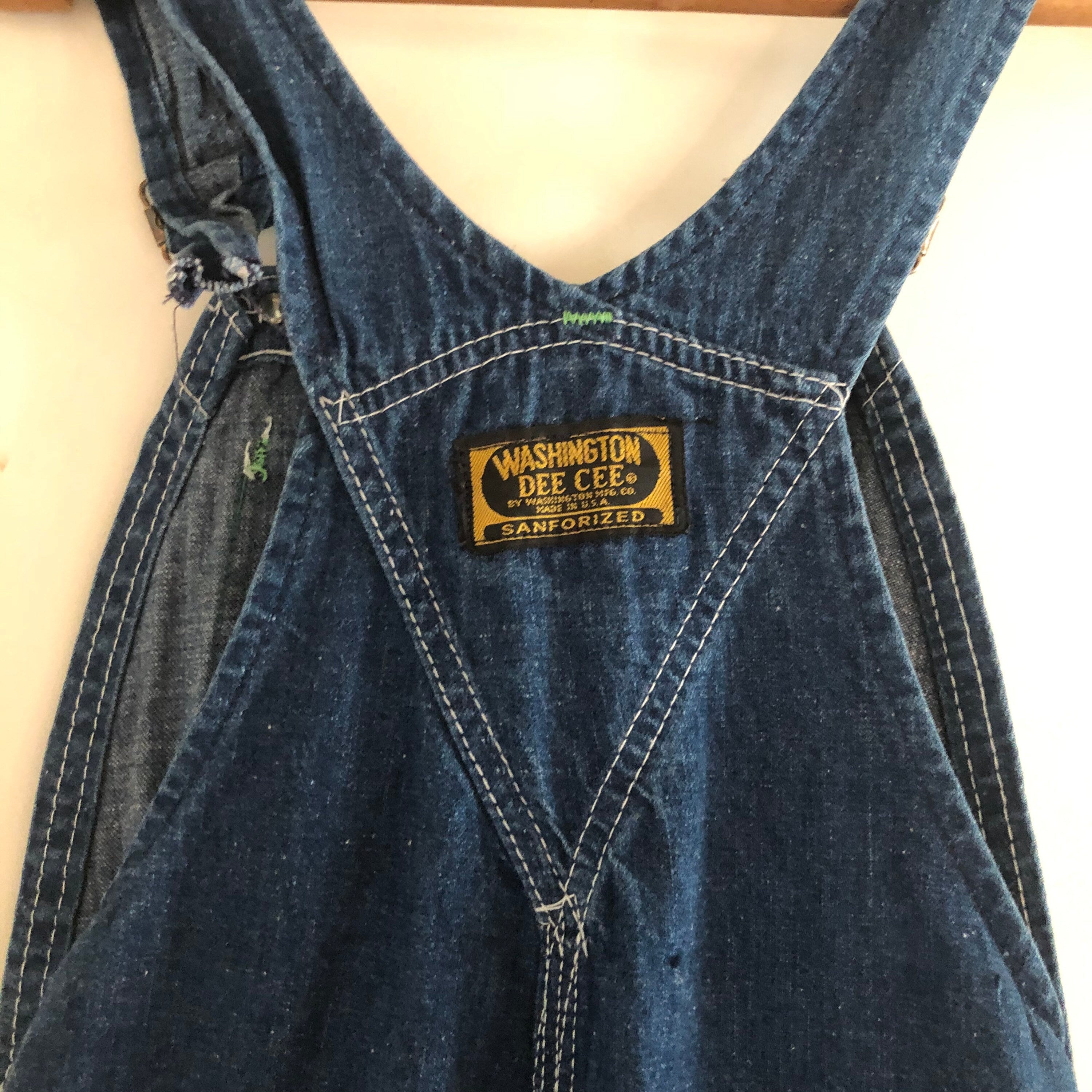 Vintage Washington Dee Cee blue denim overalls Sanforized made in Usa XS