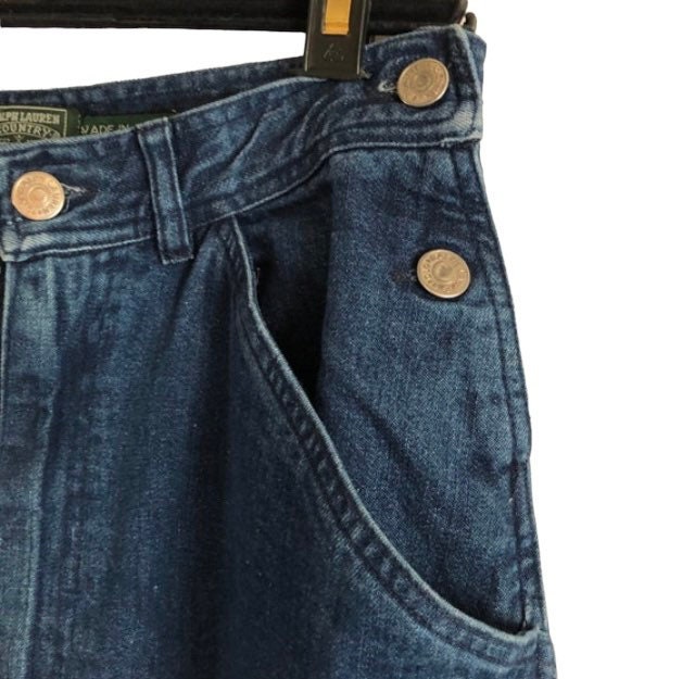 Rare Vintage 80's 90's Ralph Lauren Polo Country denim skirt Made in Italy