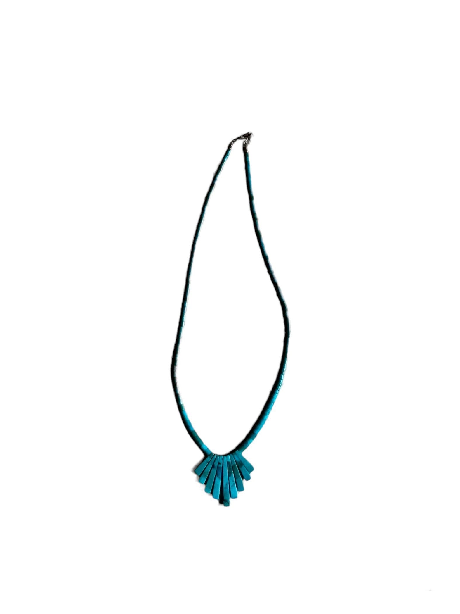 Vintage 1980s Turquoise & sterling silver native American Necklace