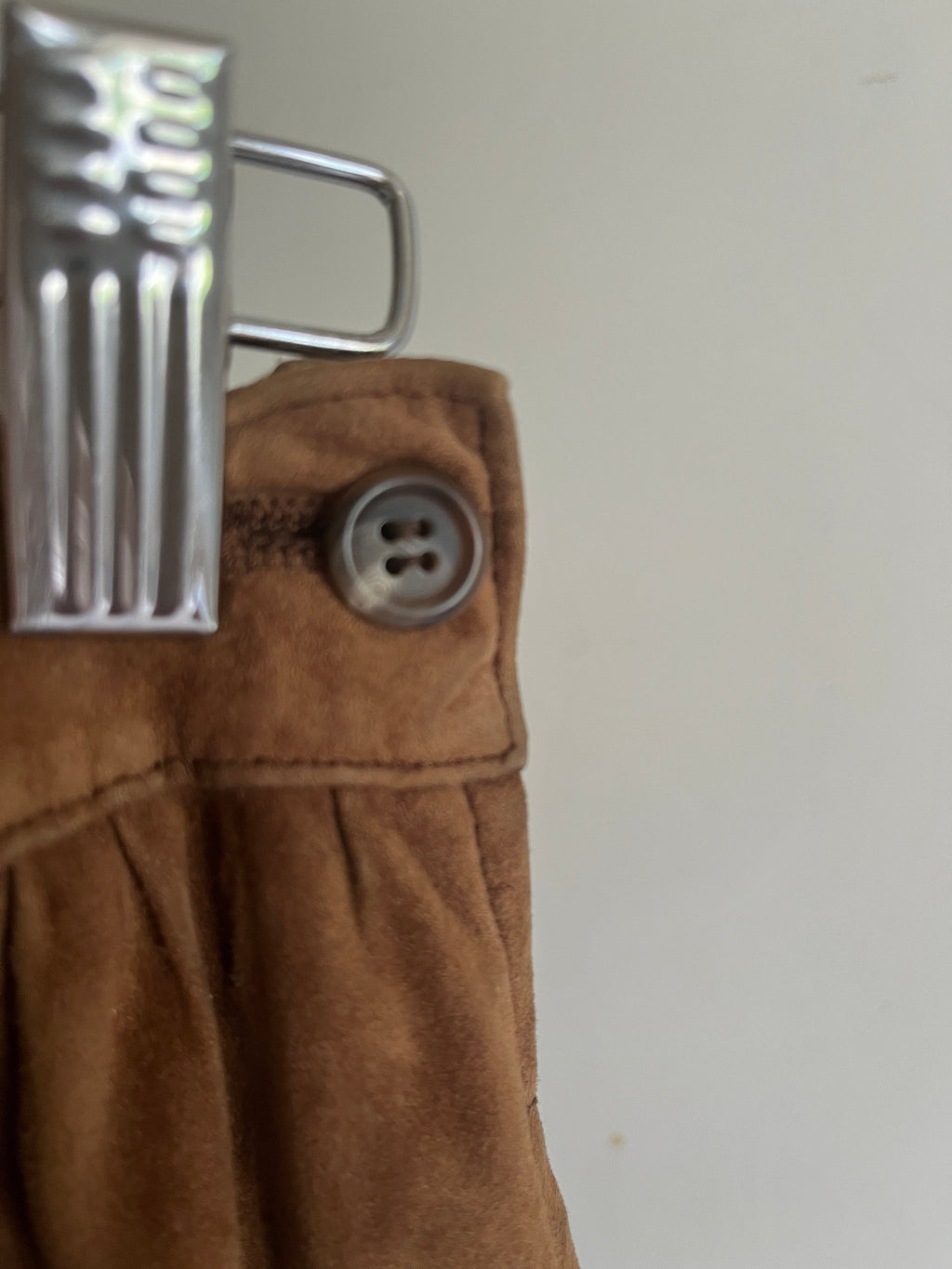 Vintage 80's 90's Ralph Lauren Tan brown Suede leather skirt 10 US