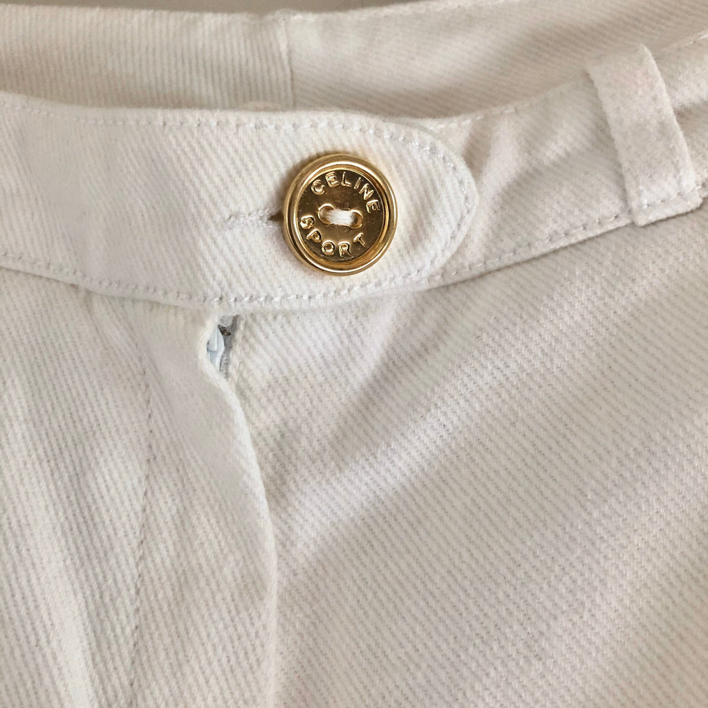 vintage 80's CELINE White Denim cool Jeans