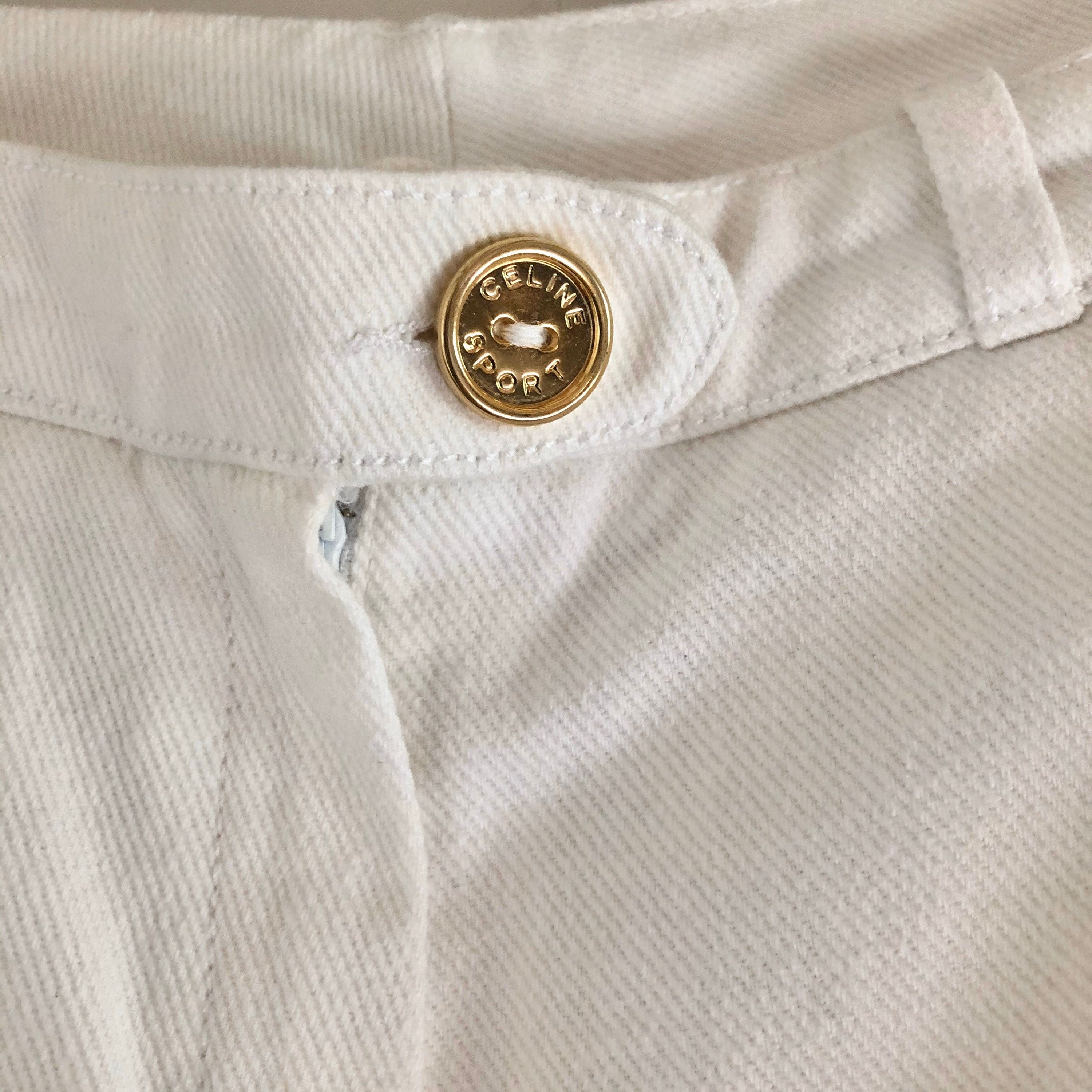 vintage 80's CELINE White Denim cool Jeans