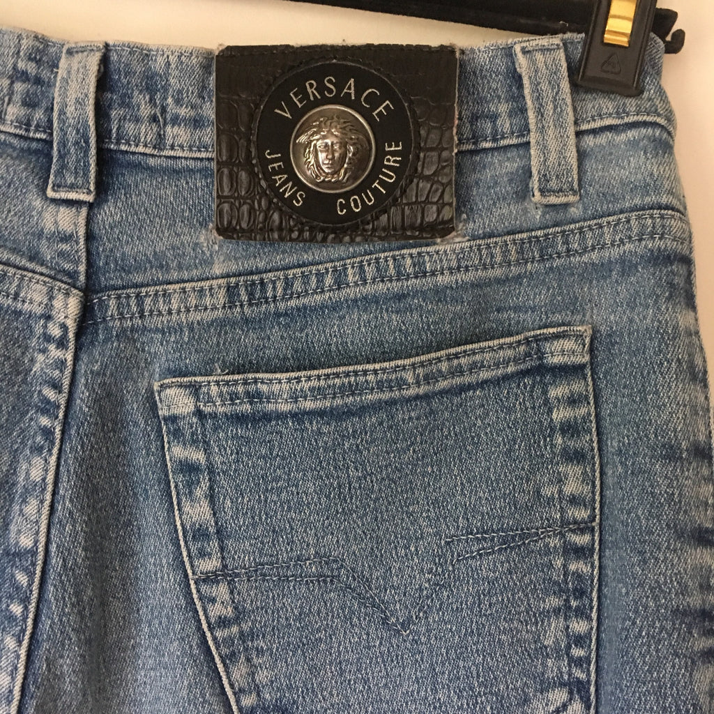 Vintage 90s Versace Jeans High Waist Denim, Medusa Made in Italy