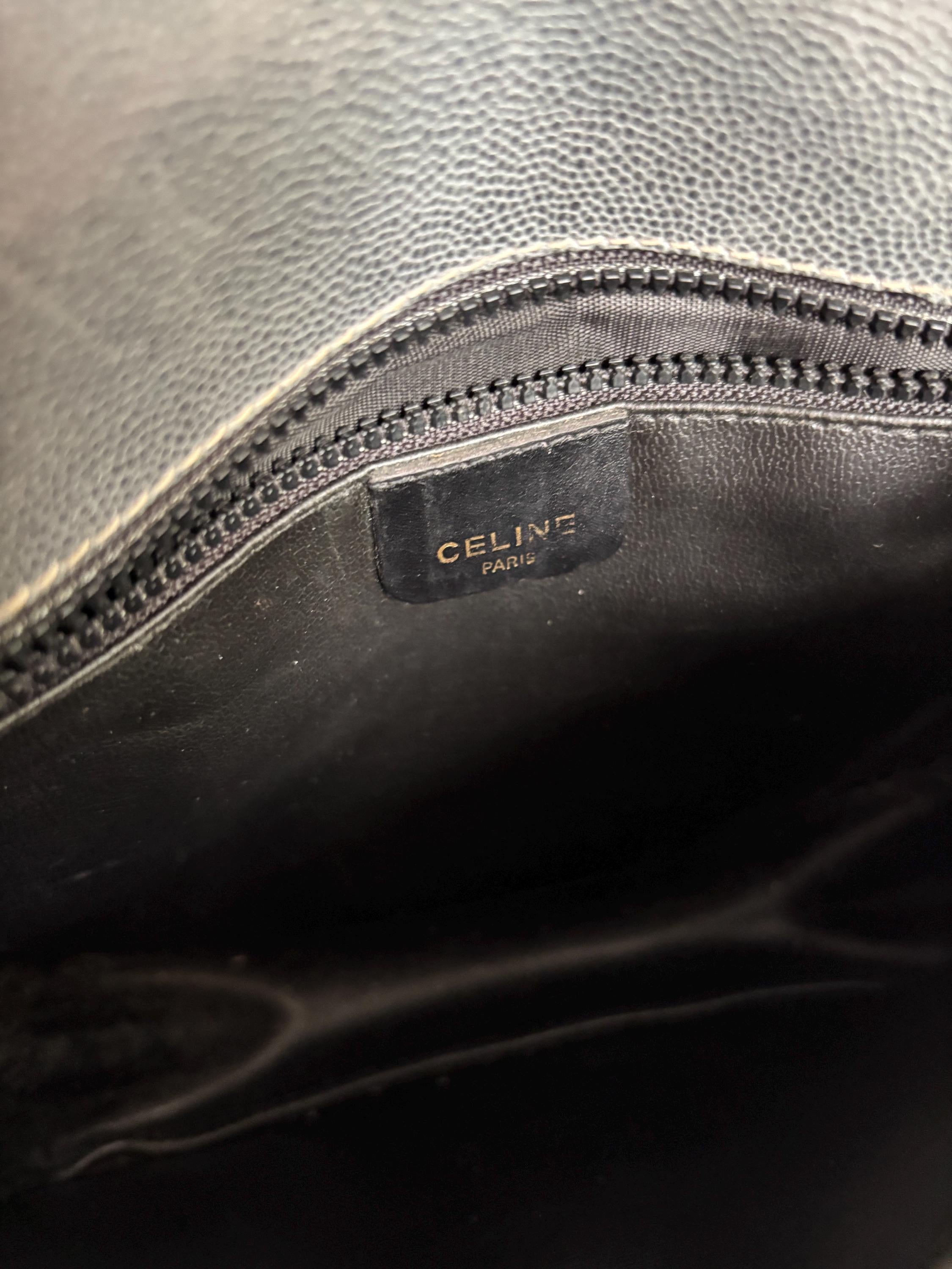 Vintage Celine grey leather Triomphe bag
