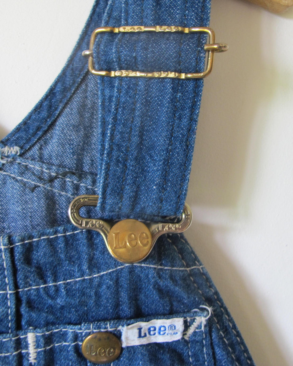Vintage 70s LEE Kids bib Denim overalls made in usa 6/8 years