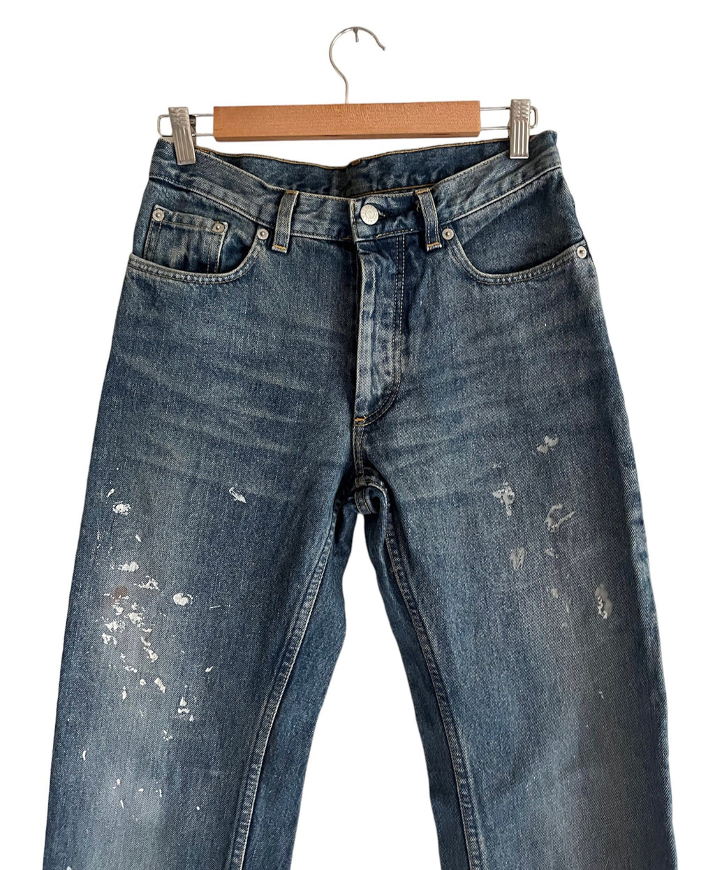 Vintage Helmut Lang 1998 Iconic Painter Blue Jeans  sz US 26