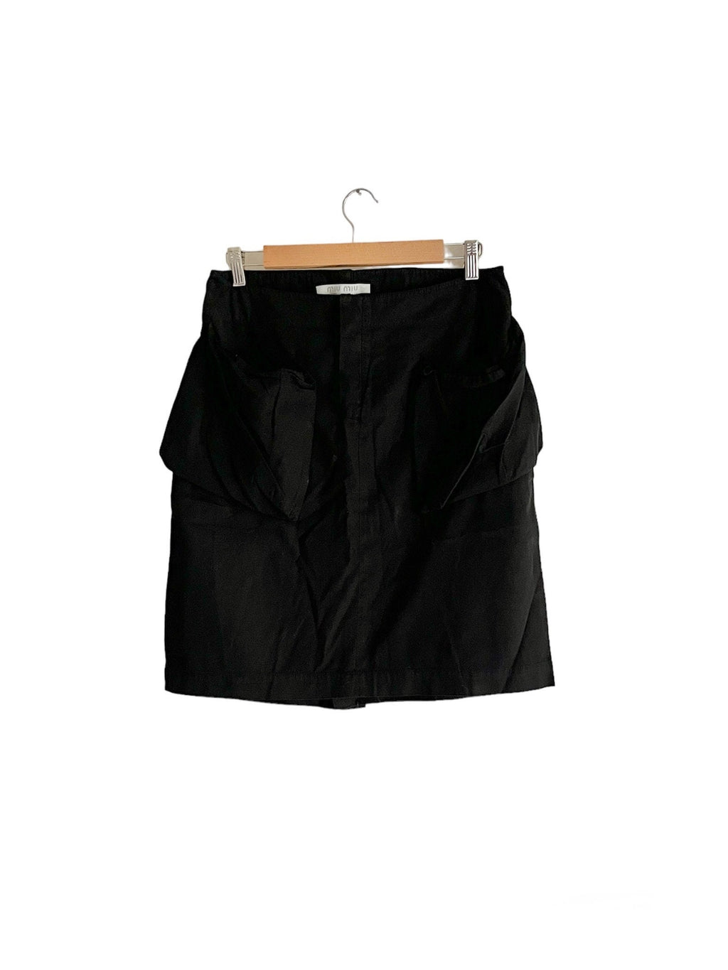 Vintage Miu Miu SS 2001  vintage cotton black cargo mini skirt