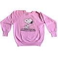 Rare vintage 70s Snoopy French pink raglan distressed Sweatshirt S