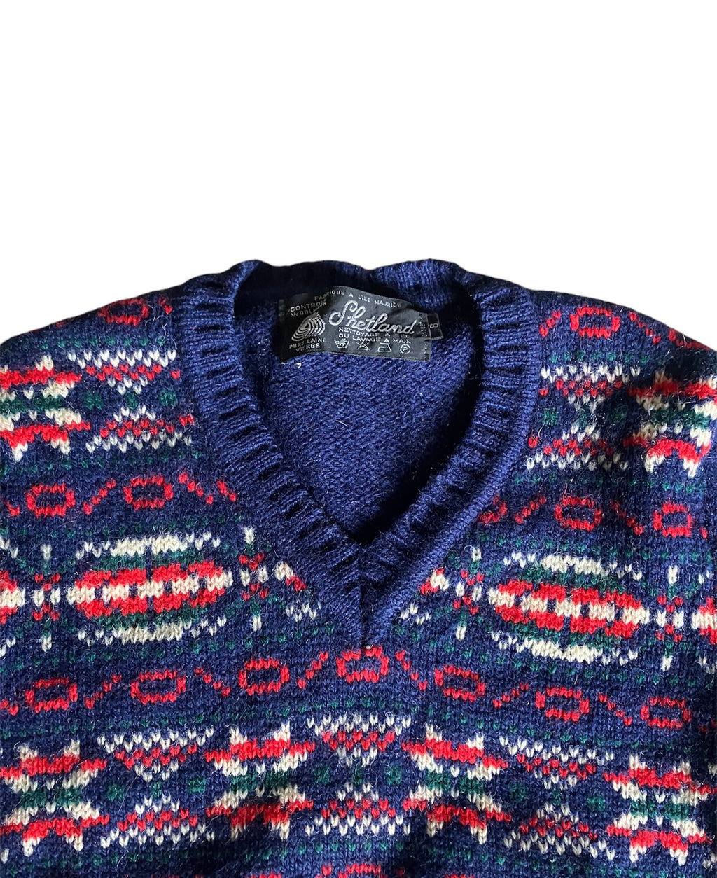 Vintage for kids Fair Isle shetland knitwear wool sweater 8 years