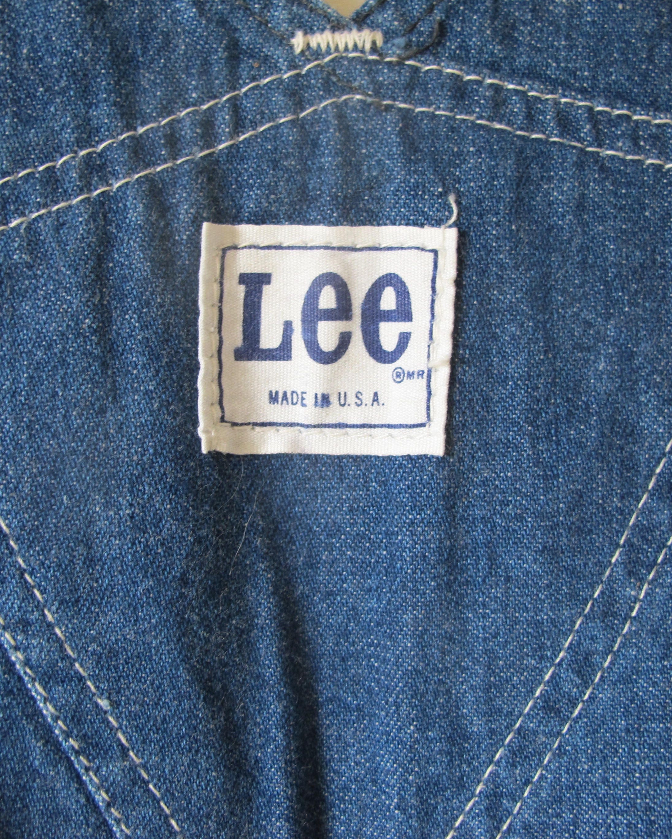 Vintage 70s LEE Kids bib Denim overalls made in usa 6/8 years