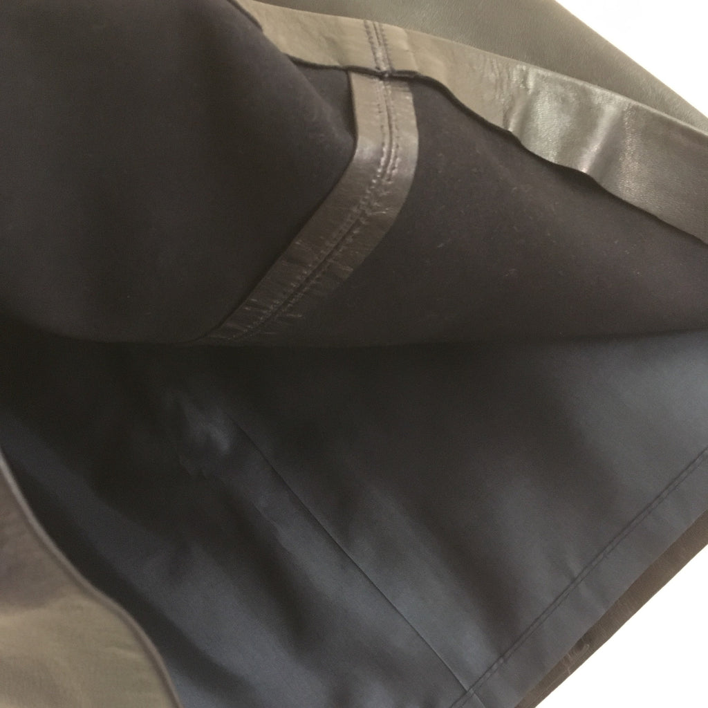 Vintage Celine dark blue lambskin leather high waisted skirt with gold chain brass 36/38